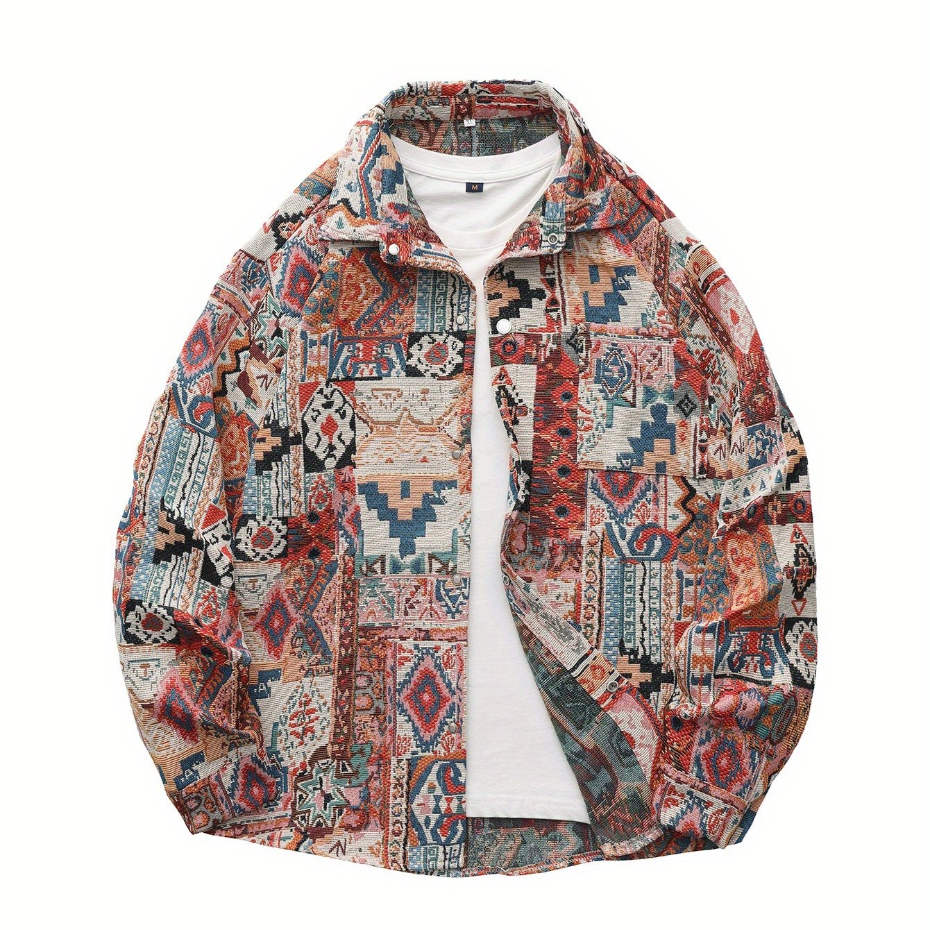 Veste Chemise Homme Vintage Américaine Ours Tissé, Chemise Décontractée Tendance Haut de Gamme pour l'Automne