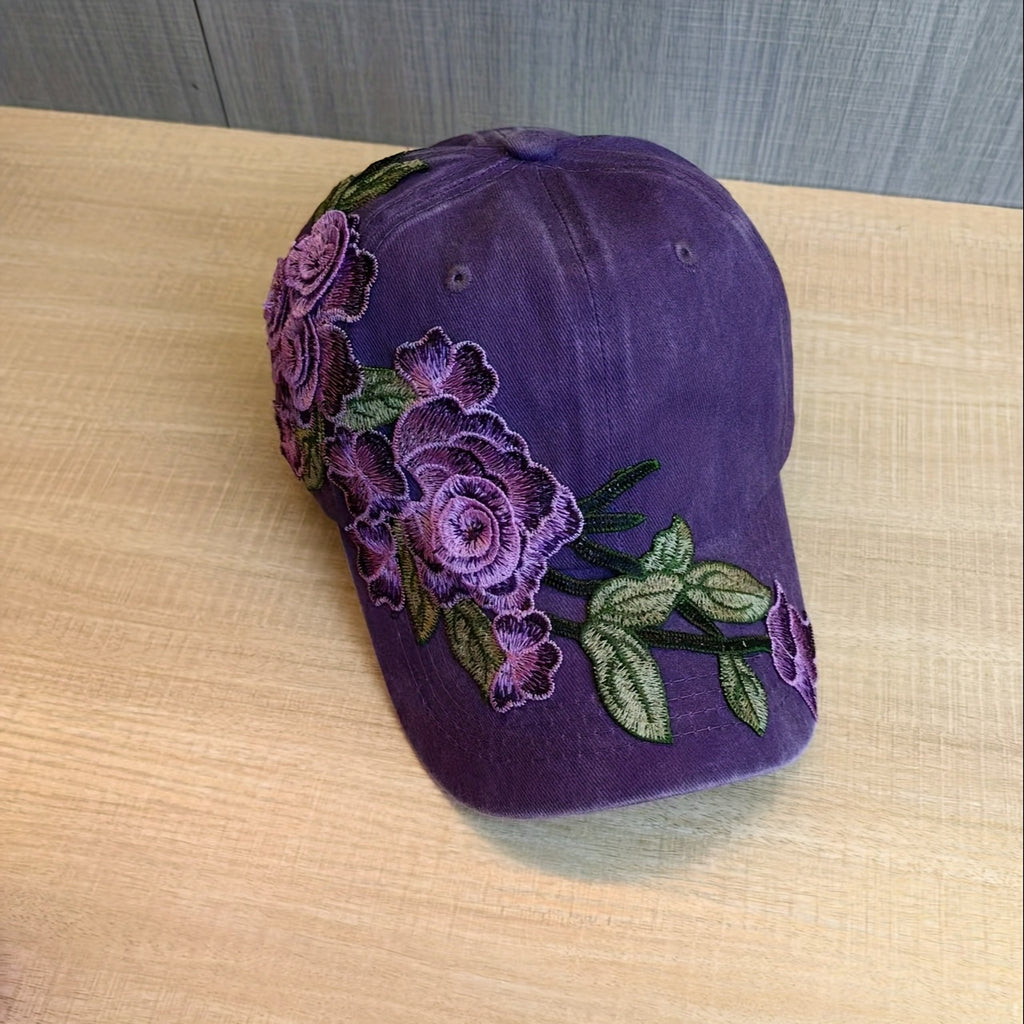 Casquette de baseball sport femme, motif floral exagéré, chapeau d'extérieur, fermeture snapback