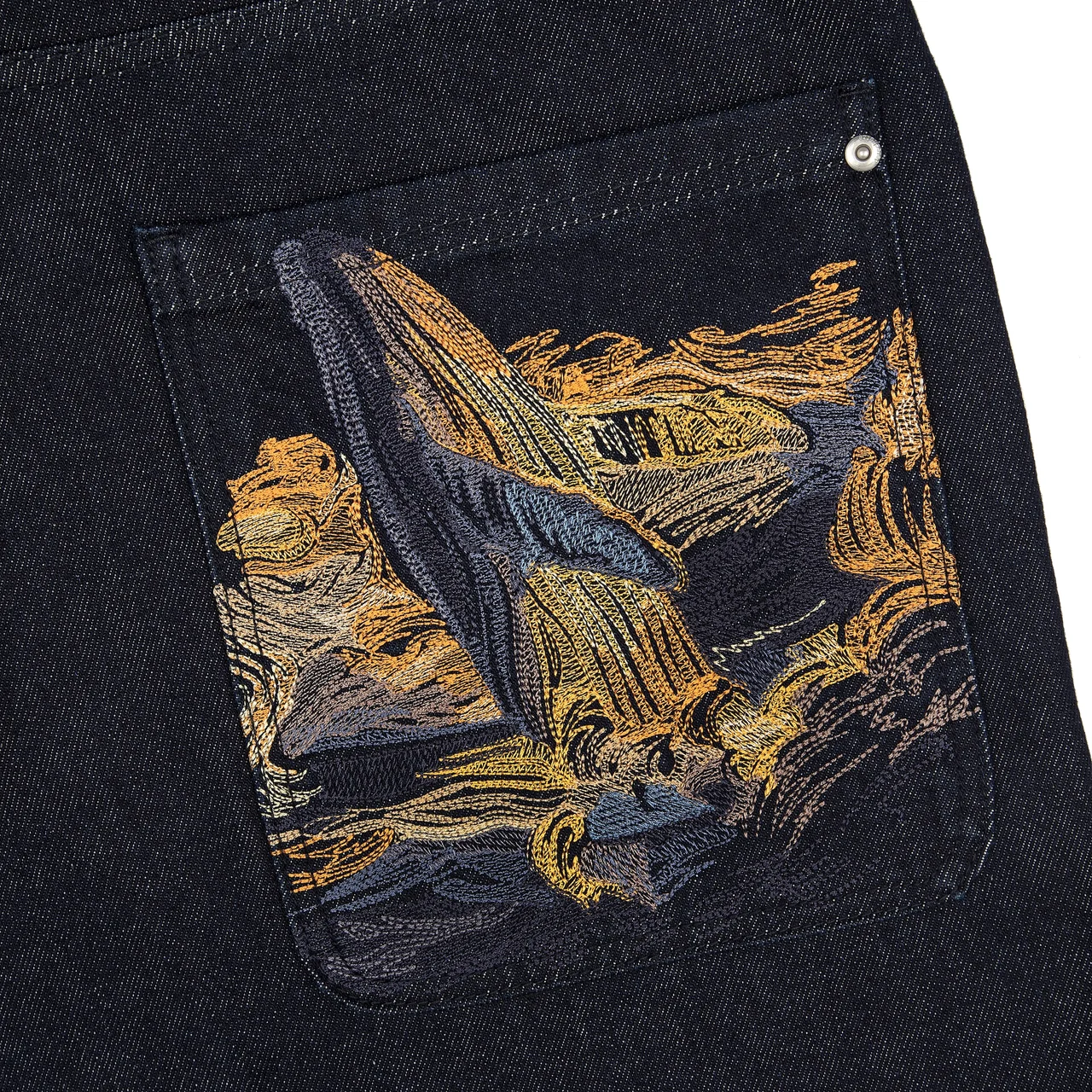 "Whales V2" Raw Denim Jorts