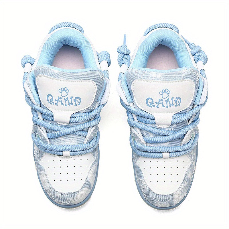 Unisex Skateboarding Shoes Non-Slip Versatile Thick Sole Flat Sneakers New Trendy Outdoor Sports Shoes Fashionable High-End Boarding Shoes Suitable for Skating, Street, Fitness