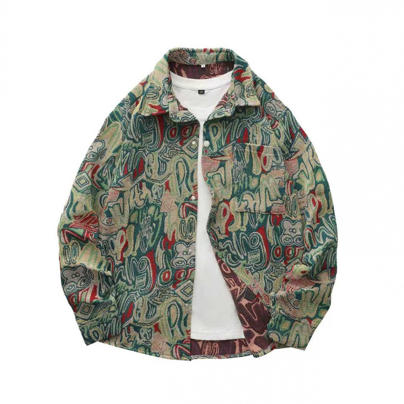 Veste Chemise Homme Vintage Américaine Ours Tissé, Chemise Décontractée Tendance Haut de Gamme pour l'Automne