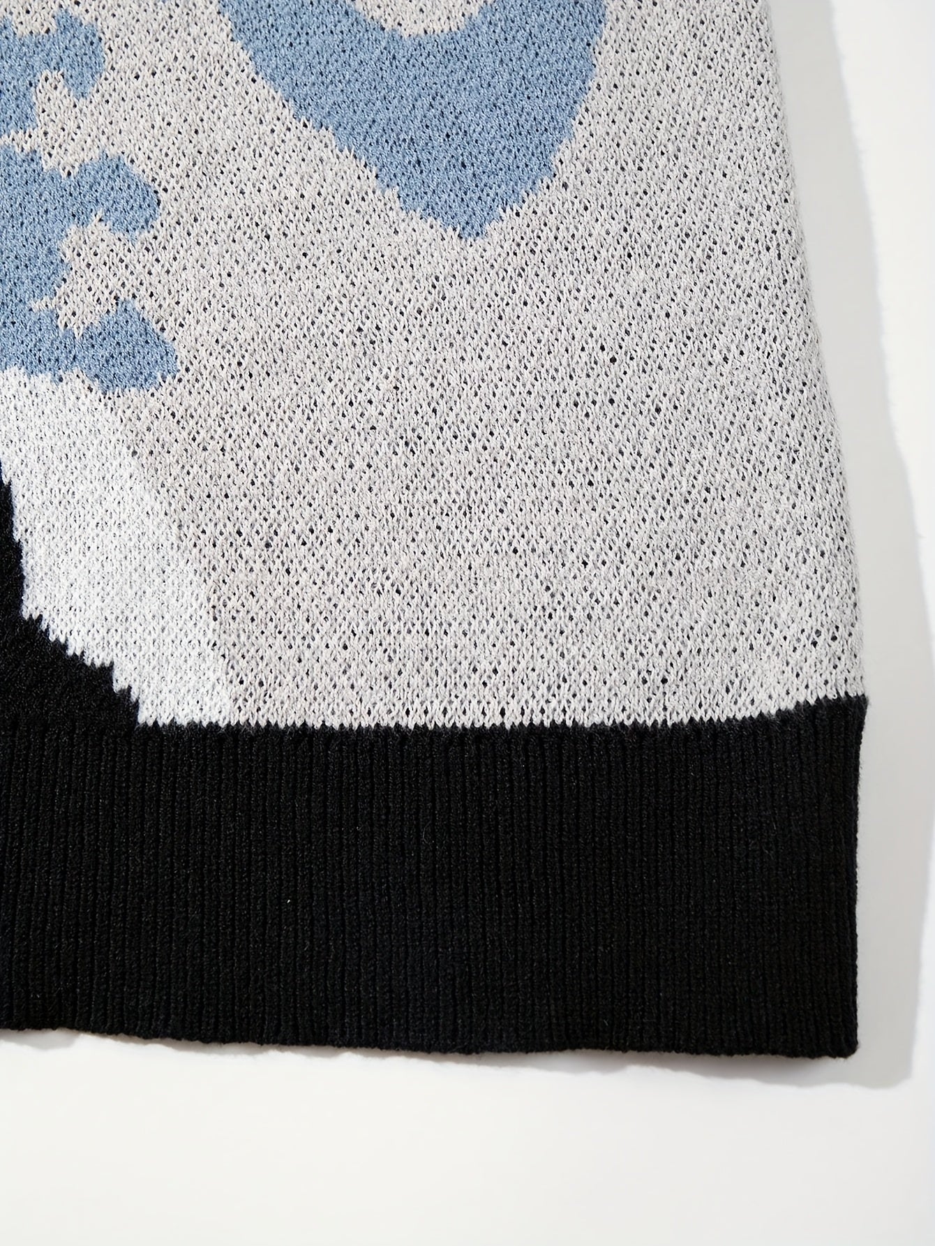 Nouveau pull unisexe décontracté style printemps-automne-hiver, idéal pour les trajets quotidiens, tendance et amusant, en maille jacquard à motif tête de mort, sans manches et col rond.