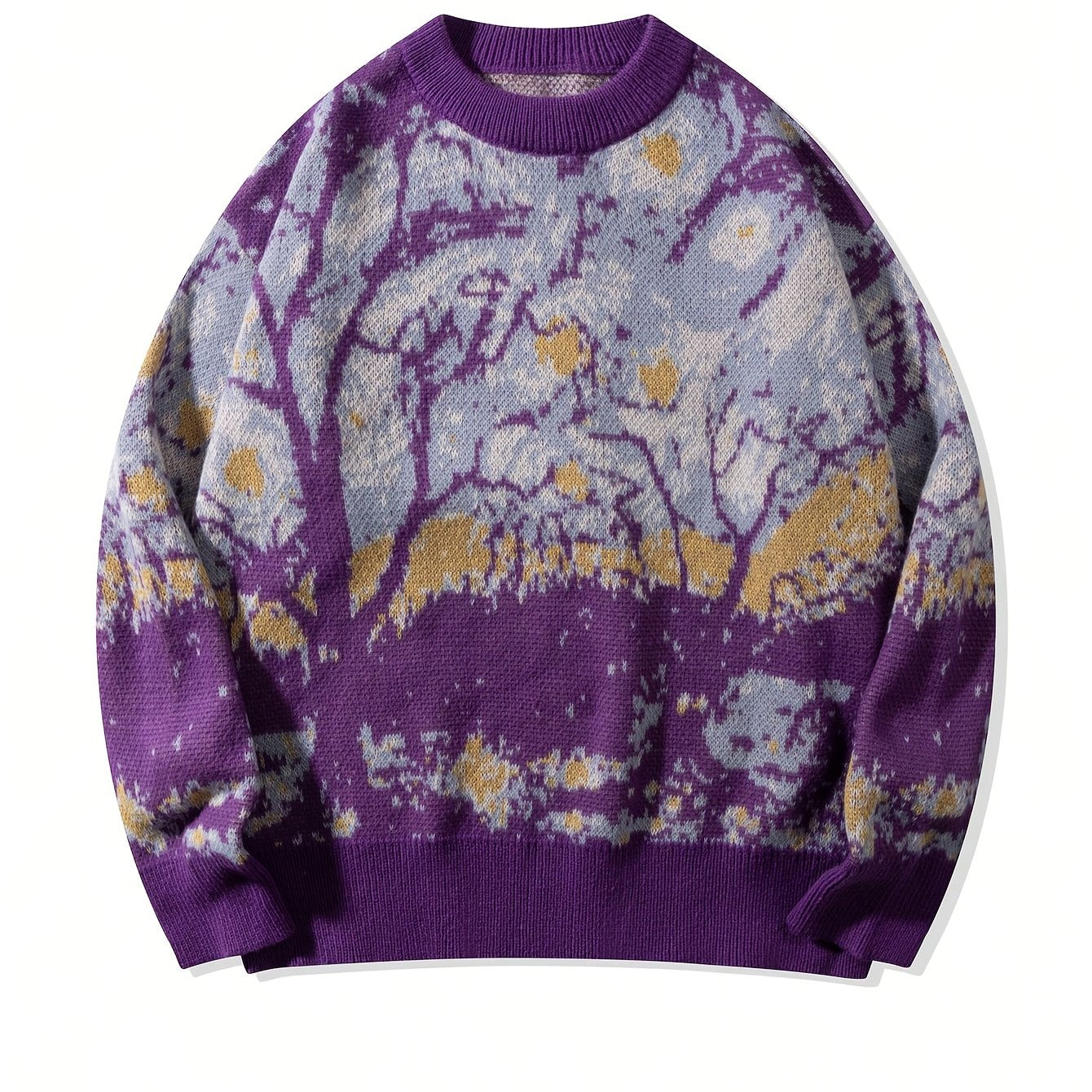 Pull unisexe à col rond et col rond, coupe ample et décontractée, idéal pour le printemps, l'automne et l'hiver. Haut en maille polyvalent.