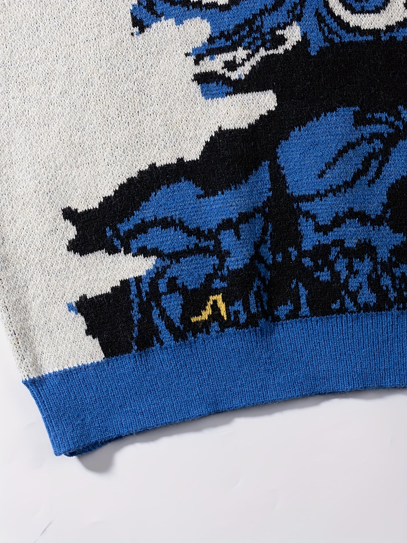 Men's and Women's Spring, Autumn, Winter Fashionable Van Gogh Starry Night Oil Painting Pattern Jacquard Asymmetrical Sleeve Long Sleeve Sweater, Unisex Crew Neck Casual Versatile Loose Drop Shoulder Pullover Fabric Top