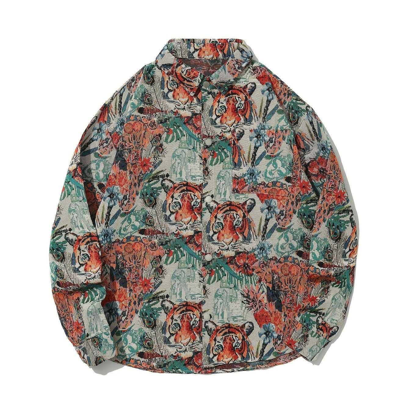 Veste Chemise Homme Vintage Américaine Ours Tissé, Chemise Décontractée Tendance Haut de Gamme pour l'Automne