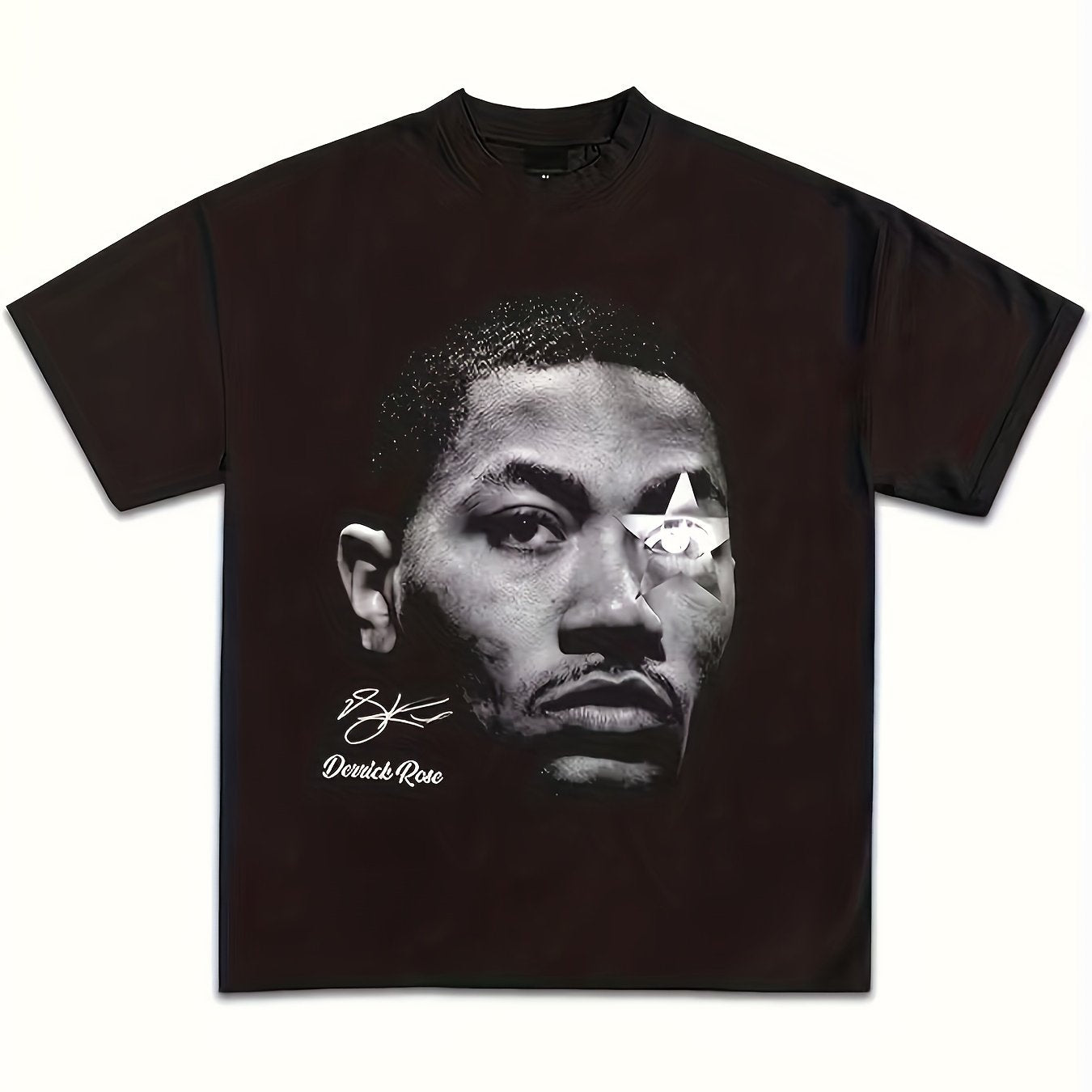 T-shirt com estampado retro de basquetebol, tecido macio e de alta qualidade, manga curta e corte regular, gola redonda com estampado num dos lados, ideal para todas as estações.