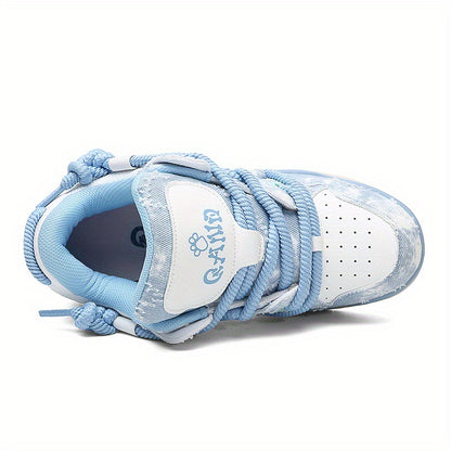 Unisex Skateboarding Shoes Non-Slip Versatile Thick Sole Flat Sneakers New Trendy Outdoor Sports Shoes Fashionable High-End Boarding Shoes Suitable for Skating, Street, Fitness