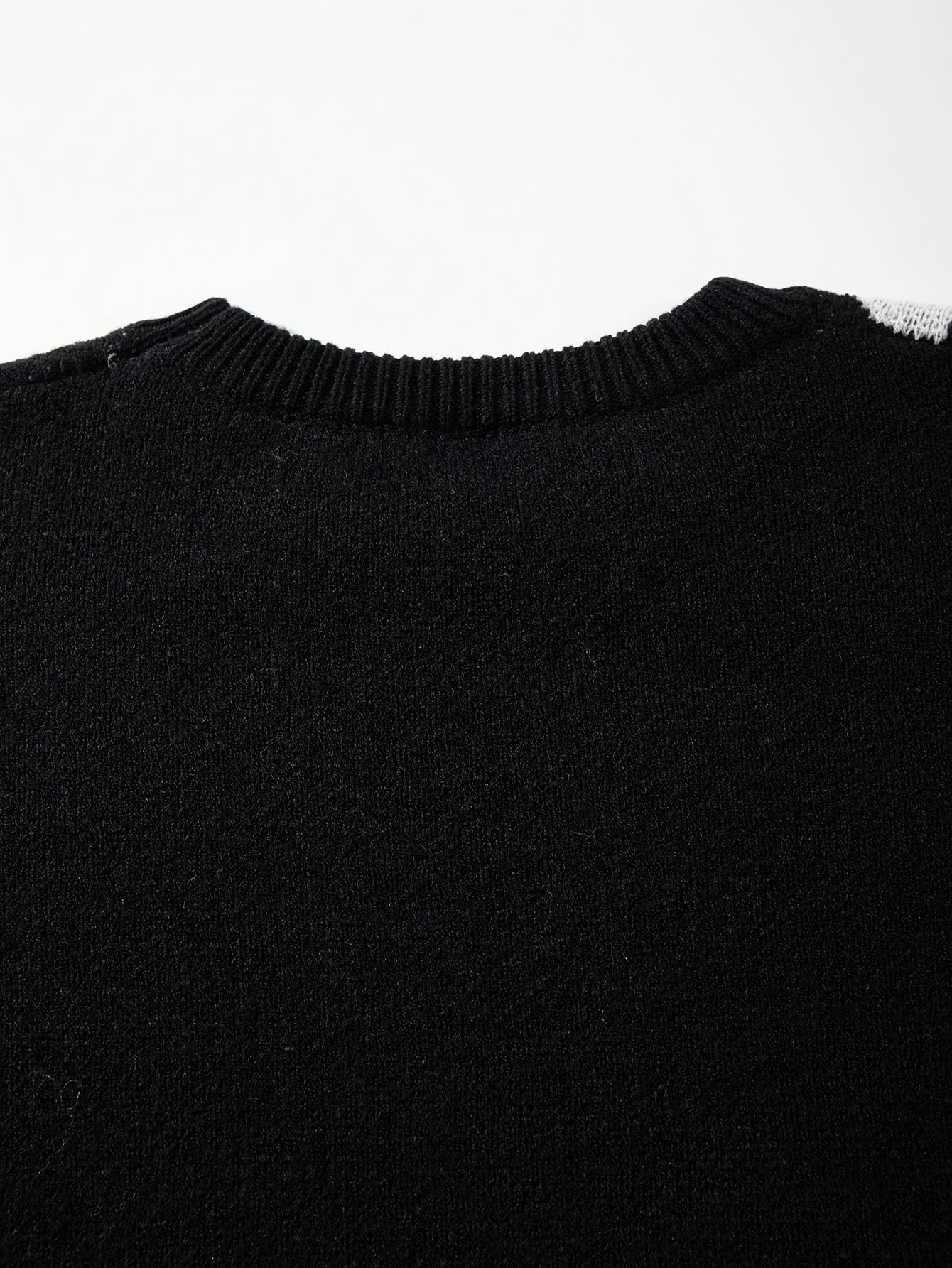Nouveau pull unisexe décontracté style printemps-automne-hiver, idéal pour les trajets quotidiens, tendance et amusant, en maille jacquard à motif tête de mort, sans manches et col rond.