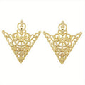 Lot de 2 pinces triangulaires rétro à motif ajouré, accessoires de mode raffinés pour costumes et chemises homme et femme