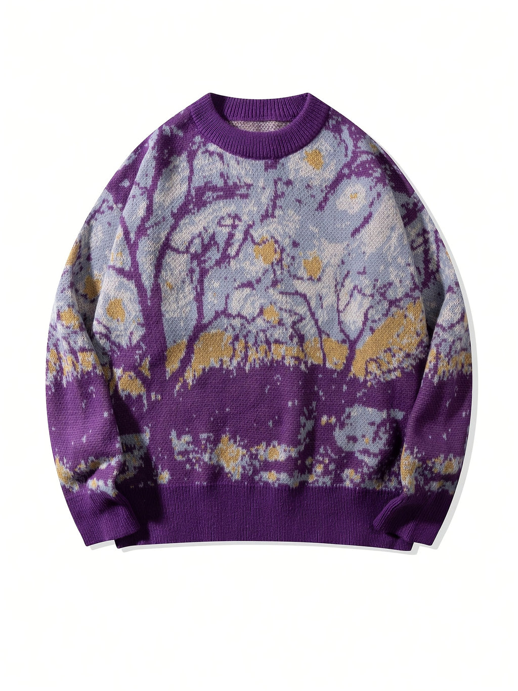 Pull unisexe à col rond et col rond, coupe ample et décontractée, idéal pour le printemps, l'automne et l'hiver. Haut en maille polyvalent.