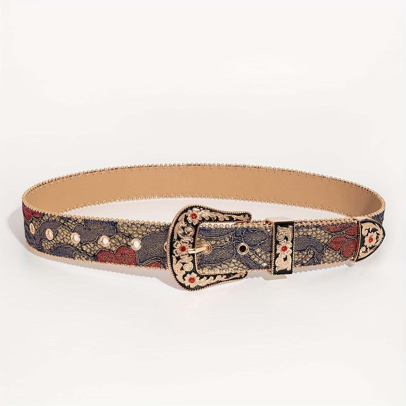 Ensemble 3 pièces style western sculpté avec chemise boutonnée à motif floral et broderie en maille, en denim pour femme, idéal pour les sorties quotidiennes et les robes de soirée, à porter avec une ceinture pour homme