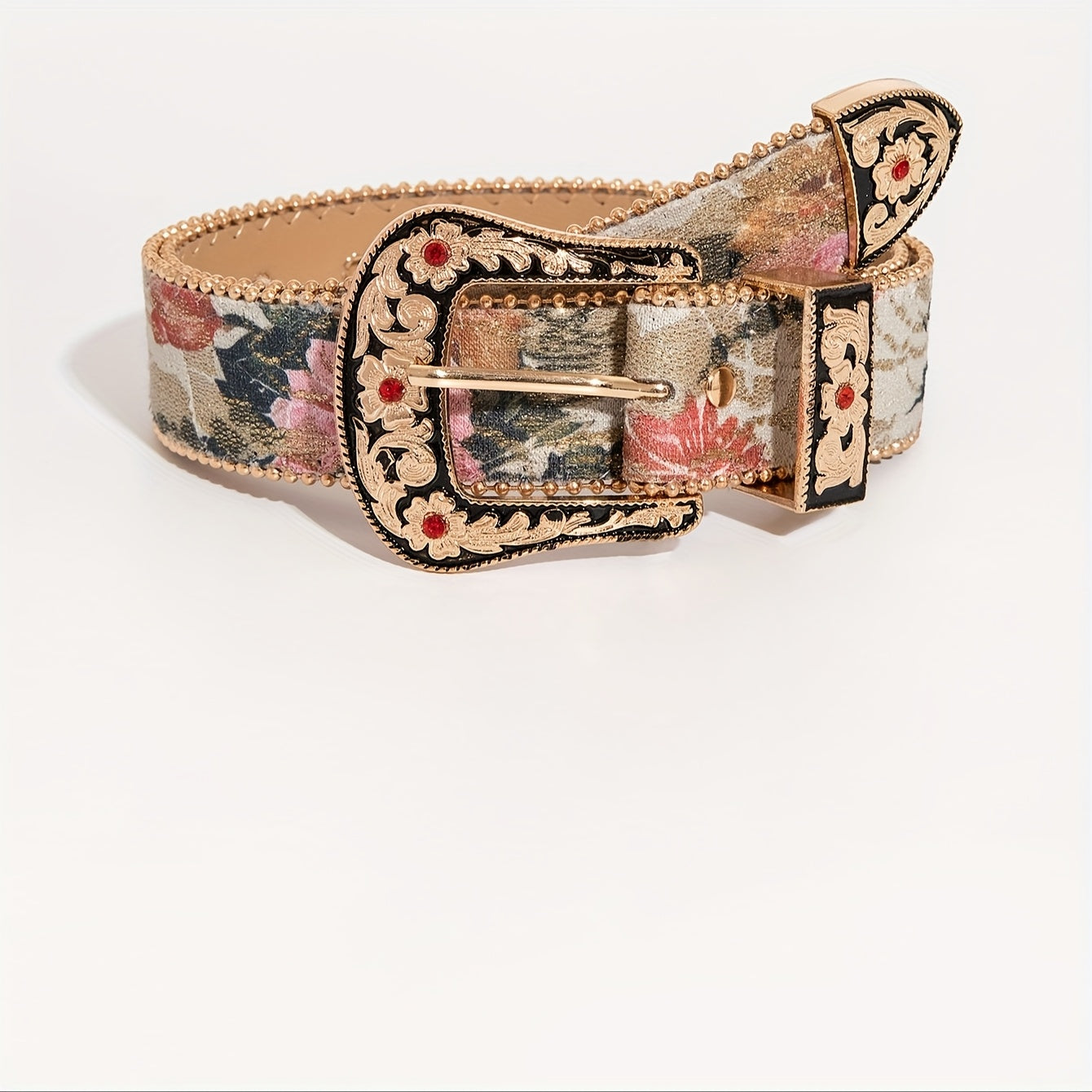 Ensemble 3 pièces style western sculpté avec chemise boutonnée à motif floral et broderie en maille, en denim pour femme, idéal pour les sorties quotidiennes et les robes de soirée, à porter avec une ceinture pour homme