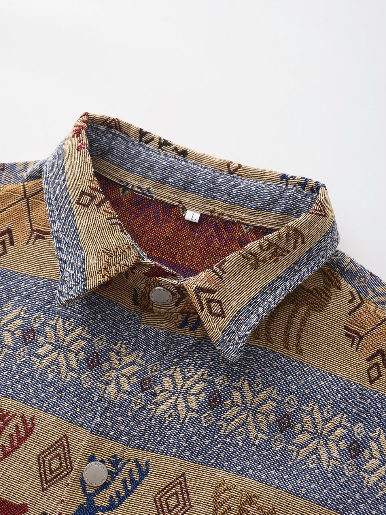Chemise à manches longues vintage américaine en jacquard tissé pour homme, motif Van Gogh, idéale pour les étudiants en art.