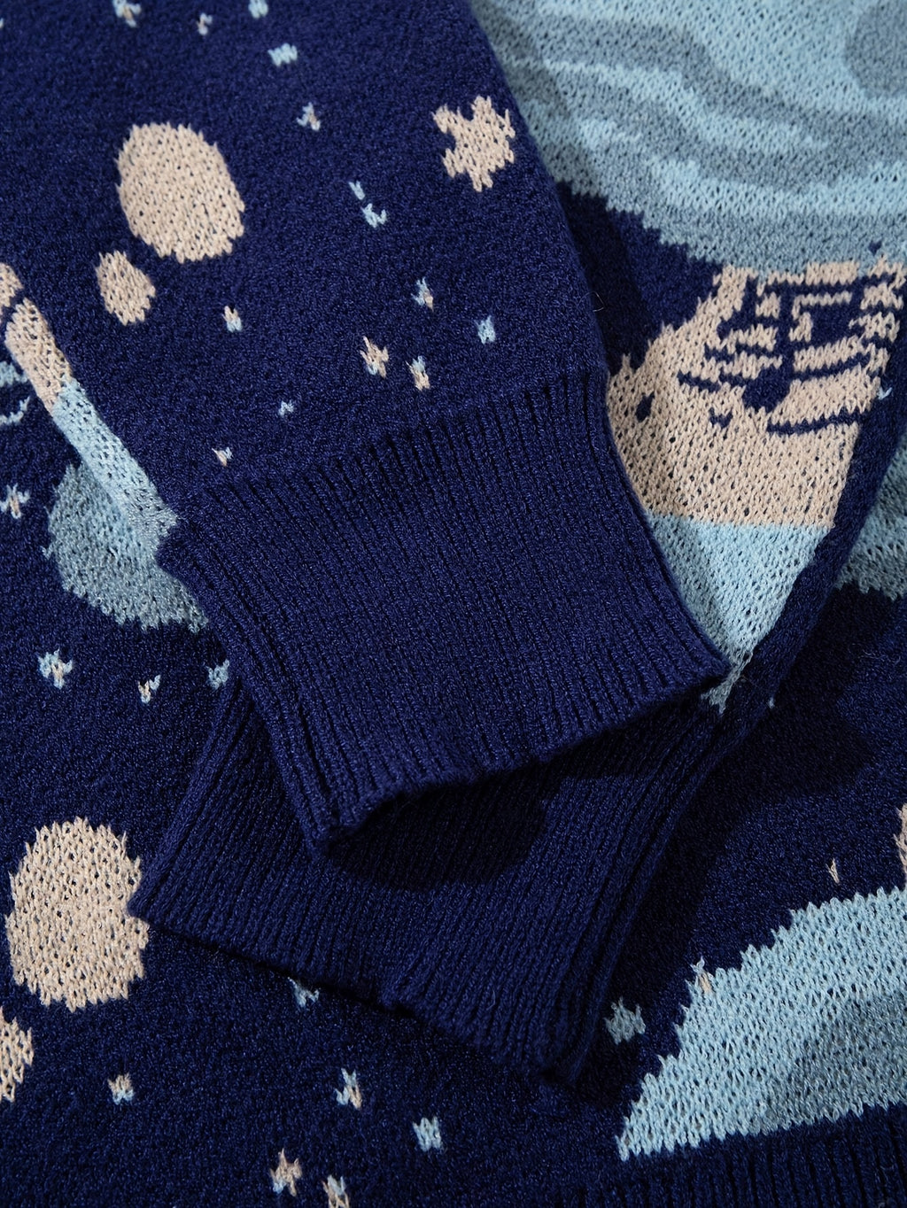 Nouveau pull en maille à manches longues et col rond pour homme, style rétro américain décontracté, imprimé Cupidon et ciel étoilé, idéal pour l'automne et l'hiver.
