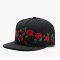 Casquette PANGKB Brand MI CASA CAP noire à fleurs, style hip-hop, snapback, pour homme et femme, adulte, décontractée, pour les activités de plein air, casquette de baseball couleur os