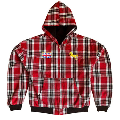 2025 autumn and winter hooded sports hoodie striped hoodie jacket Y2K streetwear national flag embroidery loose fit