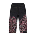 Pantalon large brodé Y2K Blossom
