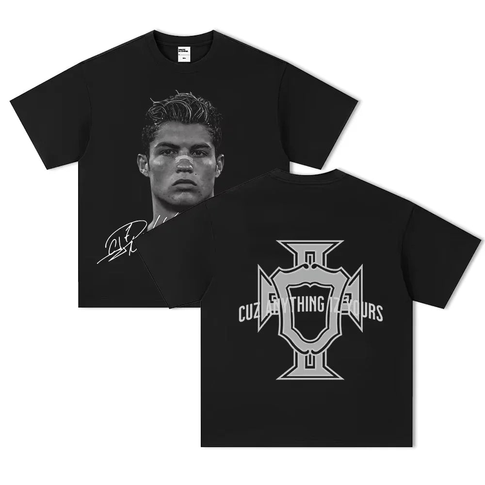 Neymar Star de Football Américain Impression 100% Coton T-shirt à Manches Courtes Hommes Femmes Vêtements Athleisure Imprimé Mode T-shirt Oversize