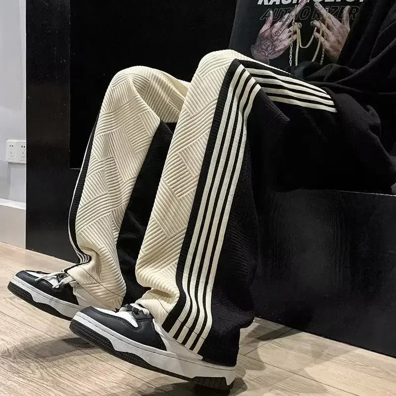 Striped Straight-Leg Sweatpants