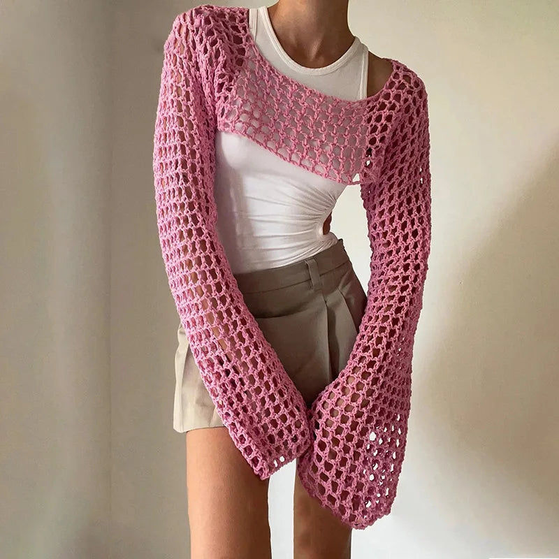 Fishnet Flare Sweater