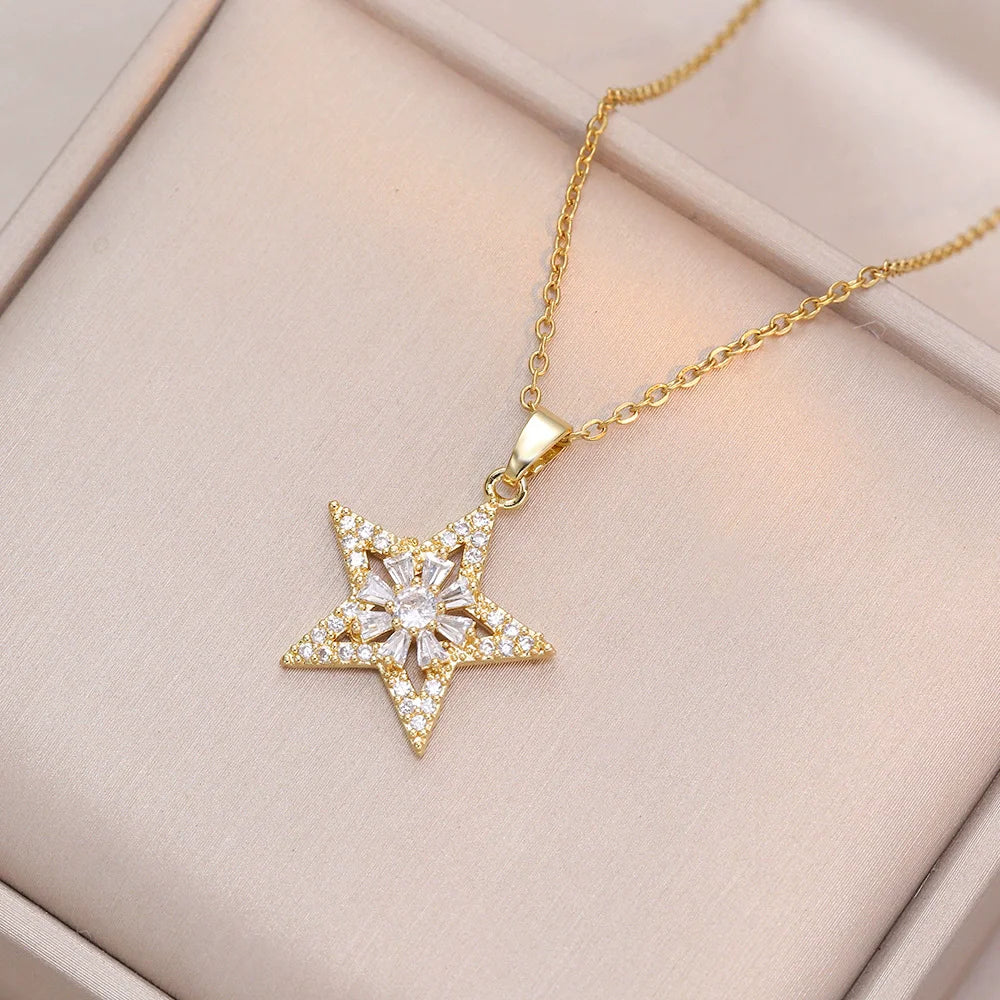Collier en argent sterling avec pendentif étoile de David, pour femme, avec cristaux mobiles, bijoux hébraïques israéliens, en acier inoxydable, pendentifs Hanouka