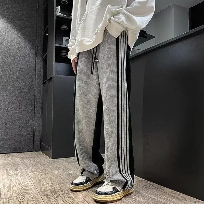 Striped Straight-Leg Sweatpants