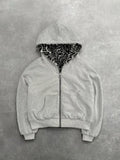Sweat à capuche oversize style gothique Harajuku pour homme et femme, automne-hiver, imprimé léopard rétro décontracté, fermeture éclair, coupe ample et personnalisable