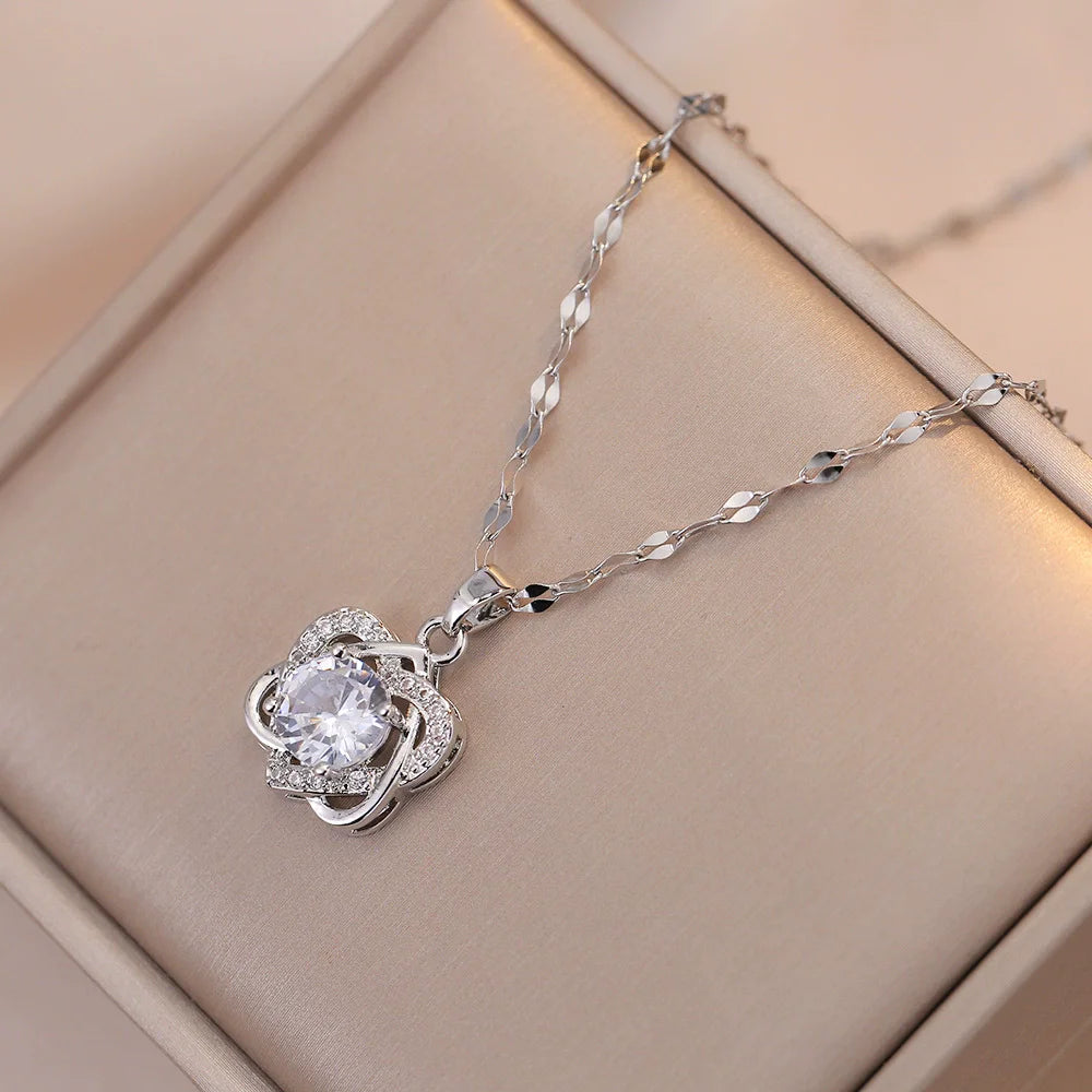 Collier en argent sterling avec pendentif étoile de David, pour femme, avec cristaux mobiles, bijoux hébraïques israéliens, en acier inoxydable, pendentifs Hanouka