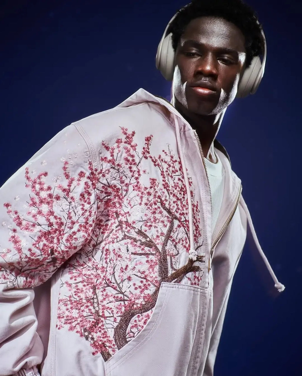 Sweat-shirts Harajuku surdimensionnés à capuche et fermeture éclair roses brodés de pruniers pour hommes et femmes, nouvelle mode gothique Y2K, rétro urbain