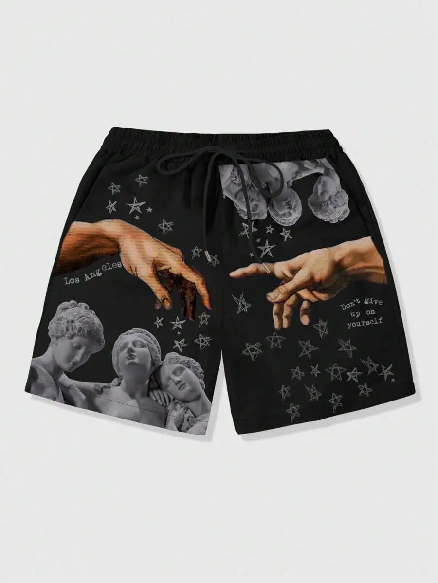 3D Sculpture Print Shorts