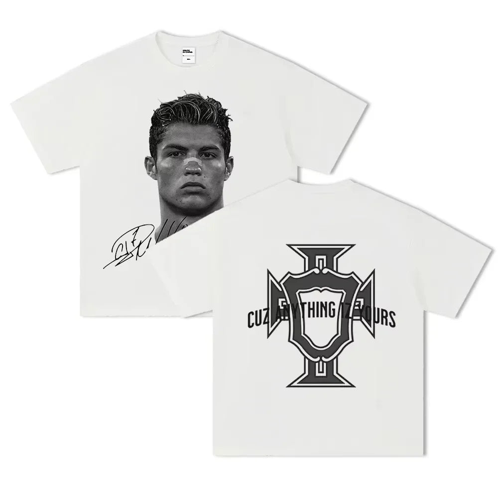Neymar Star de Football Américain Impression 100% Coton T-shirt à Manches Courtes Hommes Femmes Vêtements Athleisure Imprimé Mode T-shirt Oversize