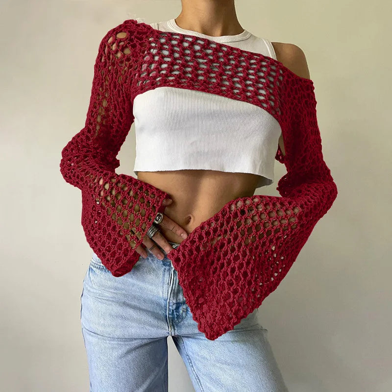 Fishnet Flare Sweater