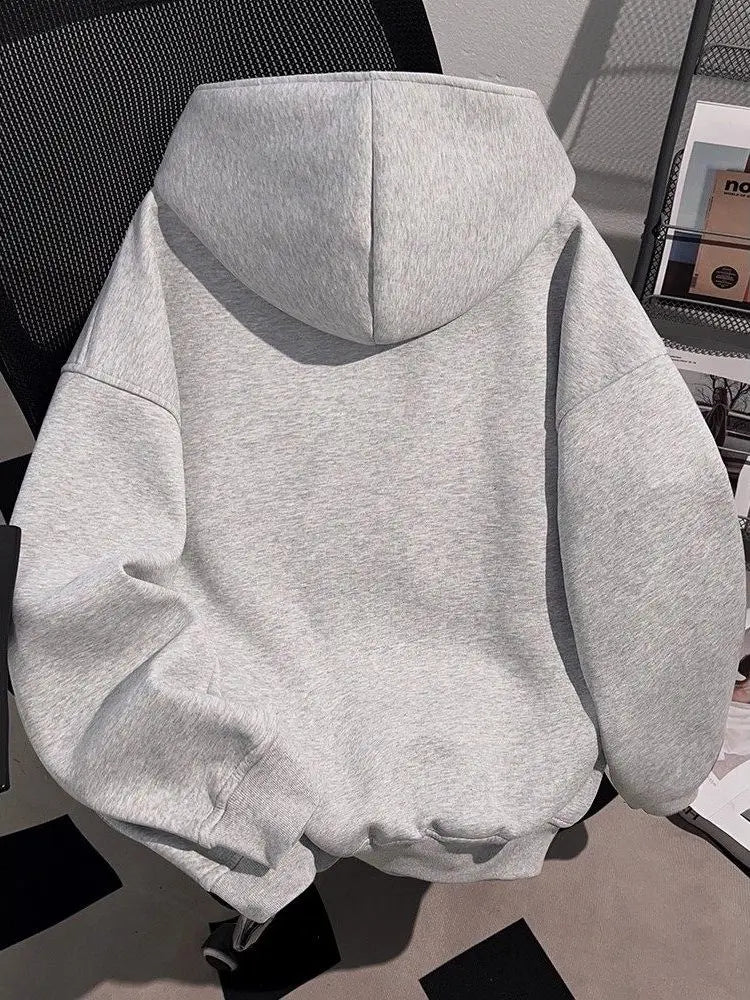 Grandes tailles 300g Sweat-shirt à capuche ample américain paresseux d'automne et d'hiver pour couples, jeunes, populaire