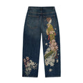 Pantalon large brodé pruneaux vintage