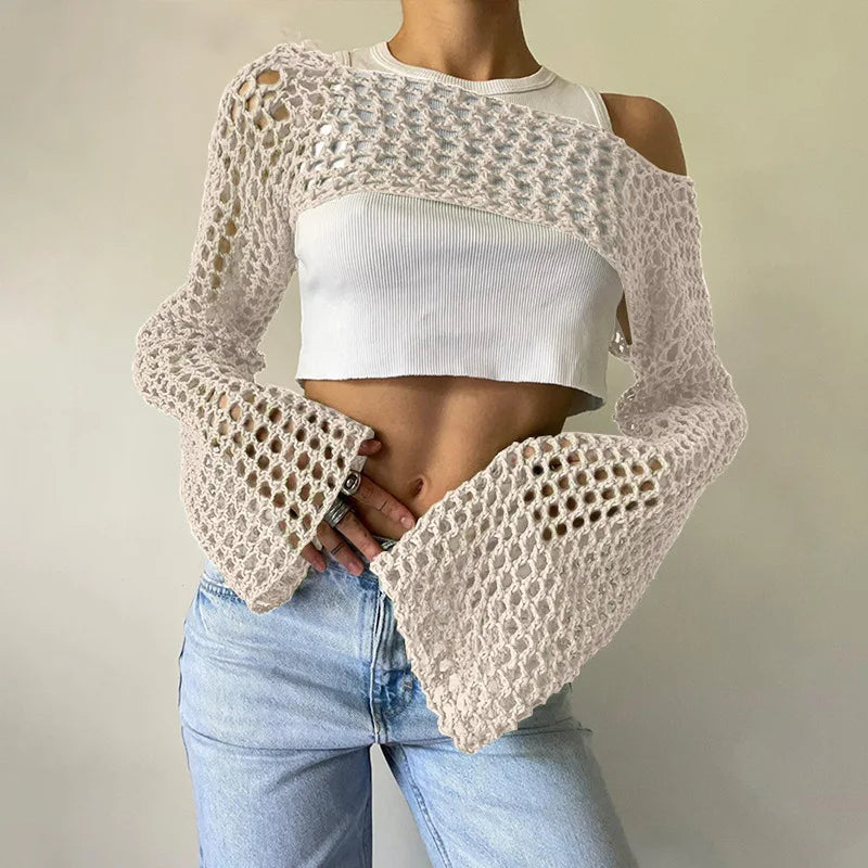 Fishnet Flare Sweater