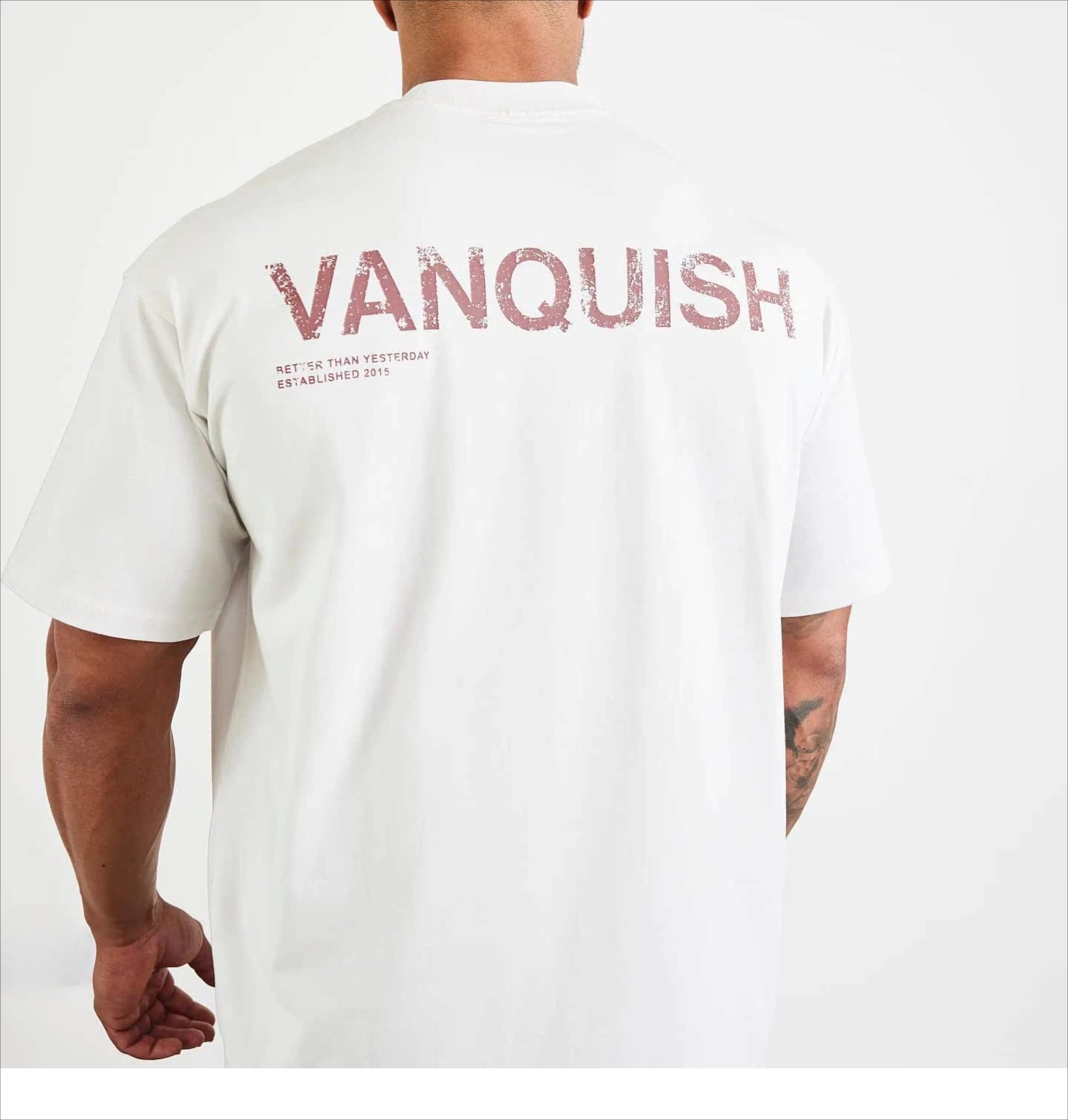 T-shirt de training ample à manches longues et col rond en coton épais VQ Fitness pour le fitness