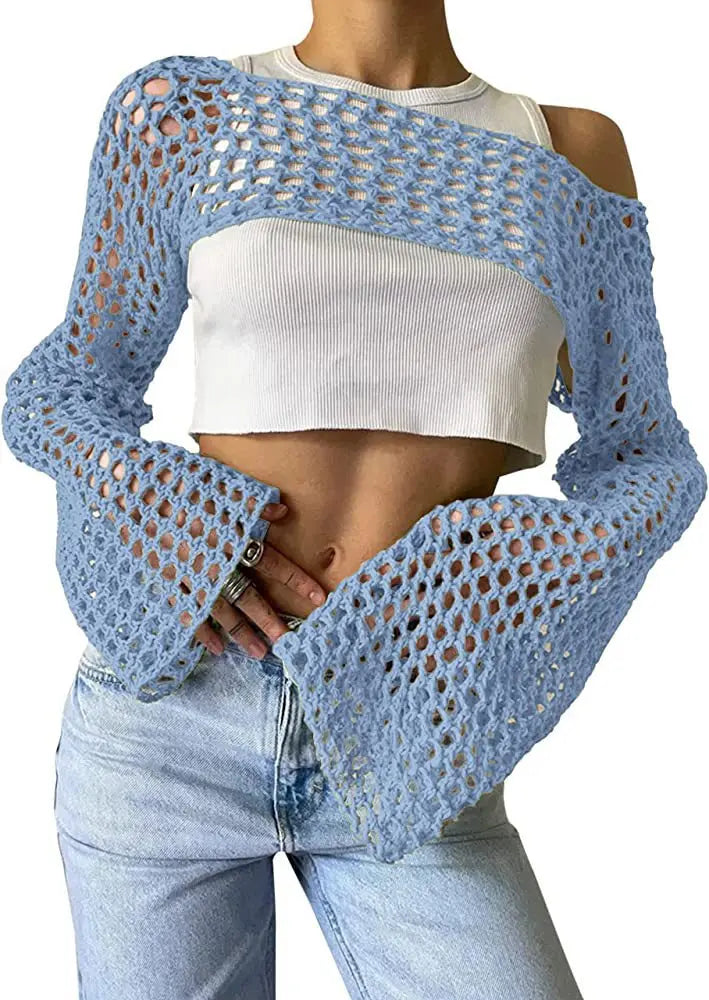 Fishnet Flare Sweater