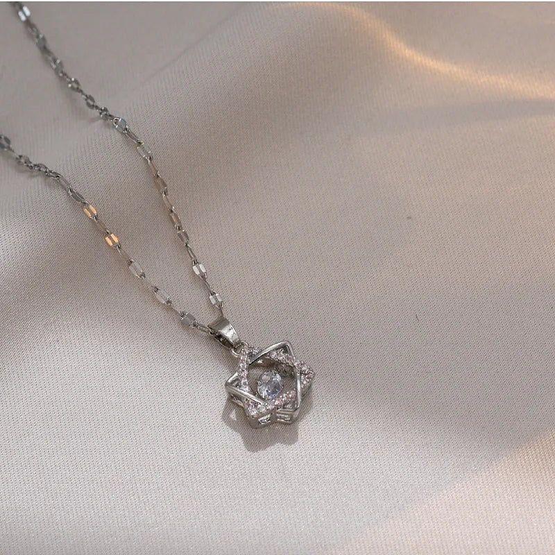 Collier en argent sterling avec pendentif étoile de David, pour femme, avec cristaux mobiles, bijoux hébraïques israéliens, en acier inoxydable, pendentifs Hanouka