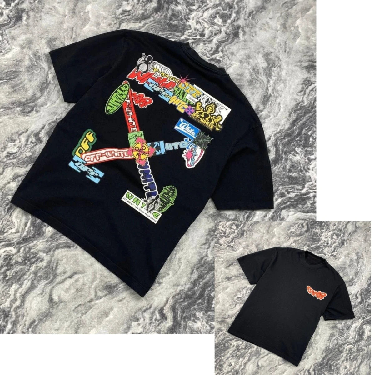 T-shirt décontracté de luxe simple à flèche bleue graffiti amusant tendance pour hommes et femmes