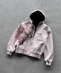 Sweat-shirts Harajuku surdimensionnés à capuche et fermeture éclair roses brodés de pruniers pour hommes et femmes, nouvelle mode gothique Y2K, rétro urbain