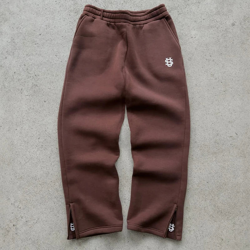Sweat à capuche de survêtement couleur unie style streetwear