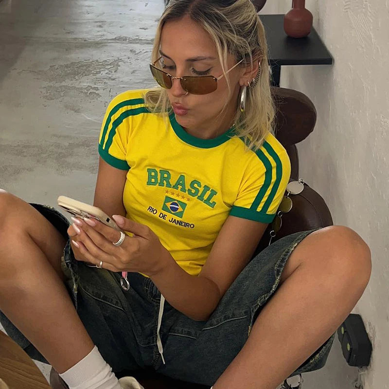 Crop Tee — 90s Script