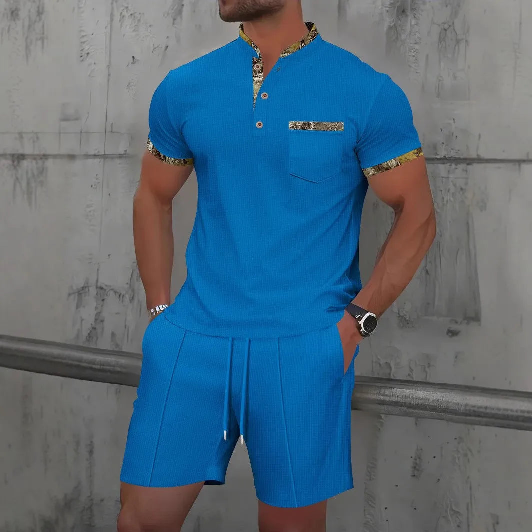 Waffle Zip-Up Polo