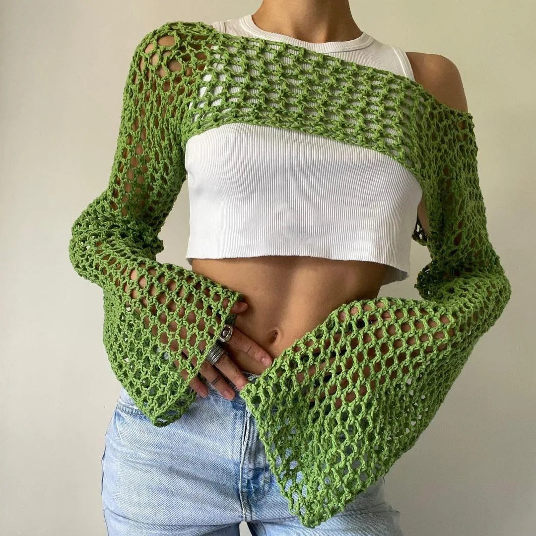 Fishnet Flare Sweater