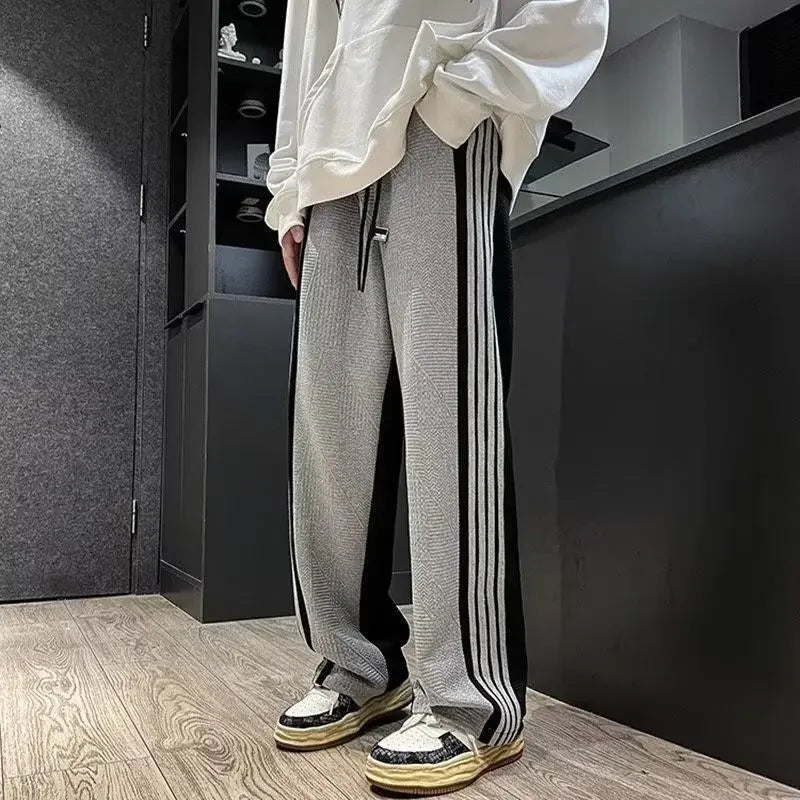 Striped Straight-Leg Sweatpants