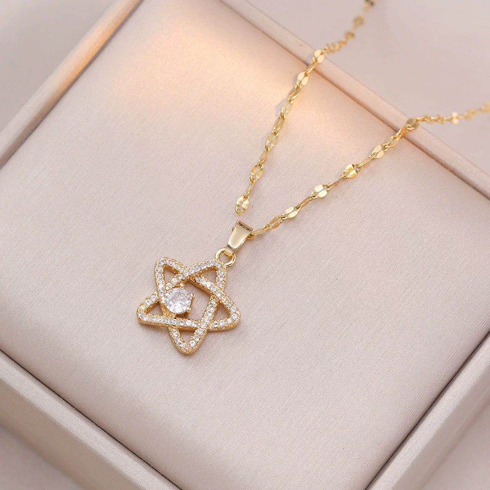 Collier en argent sterling avec pendentif étoile de David, pour femme, avec cristaux mobiles, bijoux hébraïques israéliens, en acier inoxydable, pendentifs Hanouka