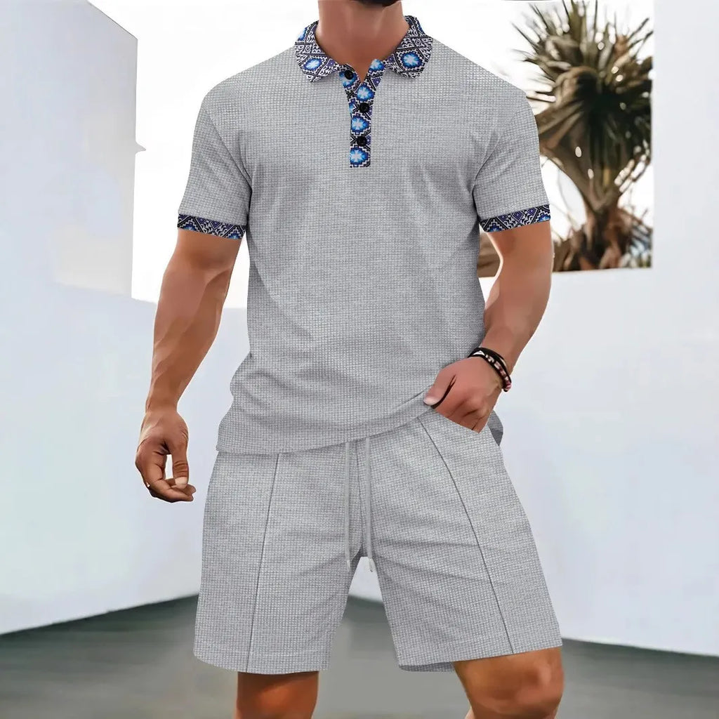 Waffle Zip-Up Polo