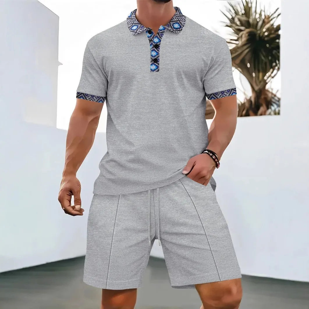 Waffle Zip-Up Polo