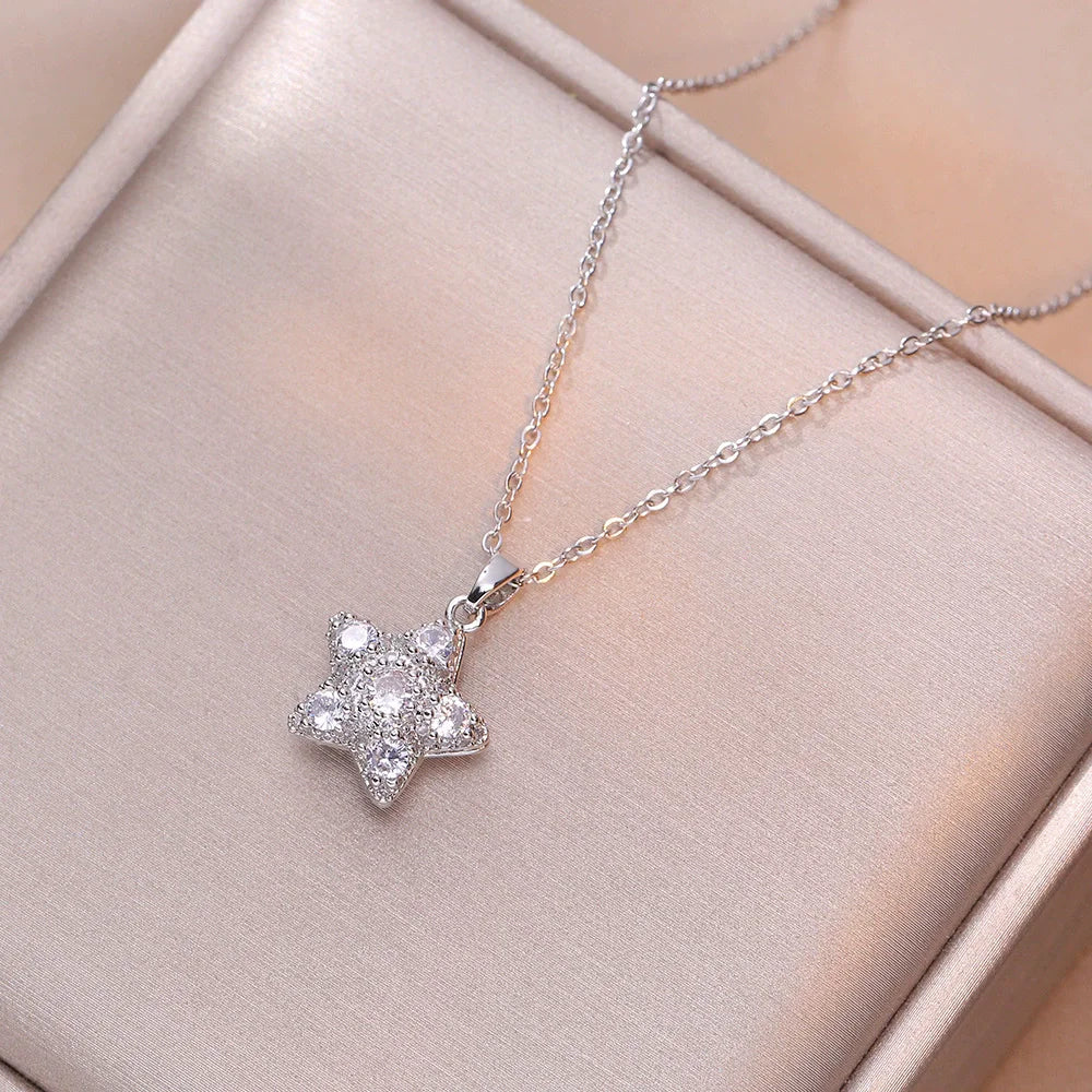 Collier en argent sterling avec pendentif étoile de David, pour femme, avec cristaux mobiles, bijoux hébraïques israéliens, en acier inoxydable, pendentifs Hanouka