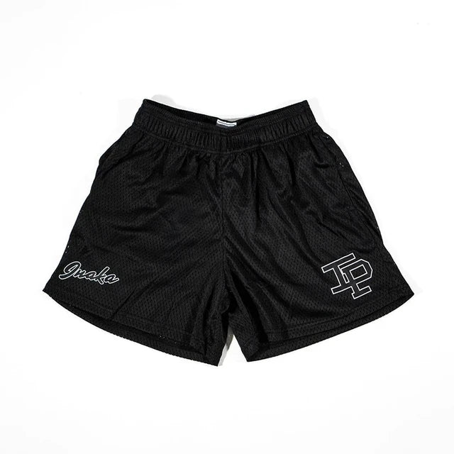 Summer Men's INAKA IP Leopard Print Mesh Shorts Elastic Waist Drawstring Breathable Quick Dry Gym Workout Fitness Casual Pants